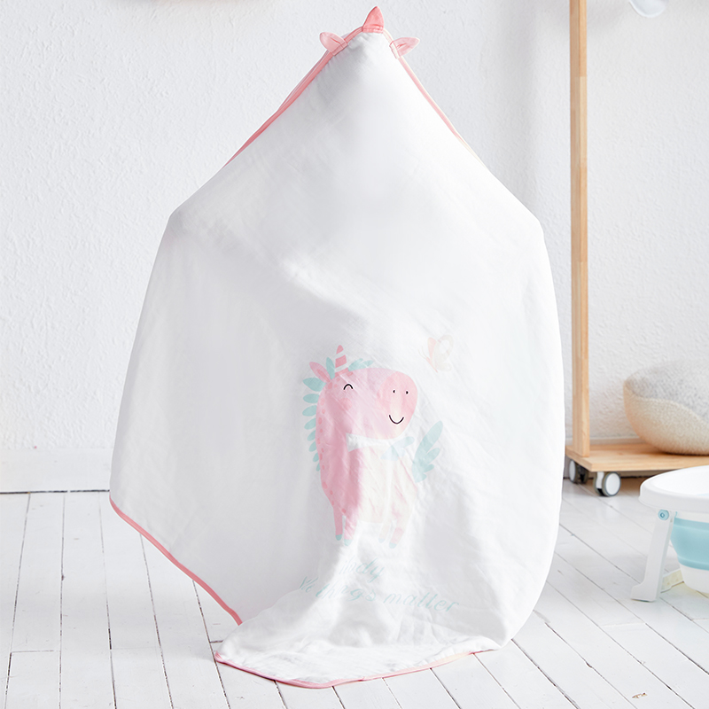 Hooded Towel- Pink Unicorn