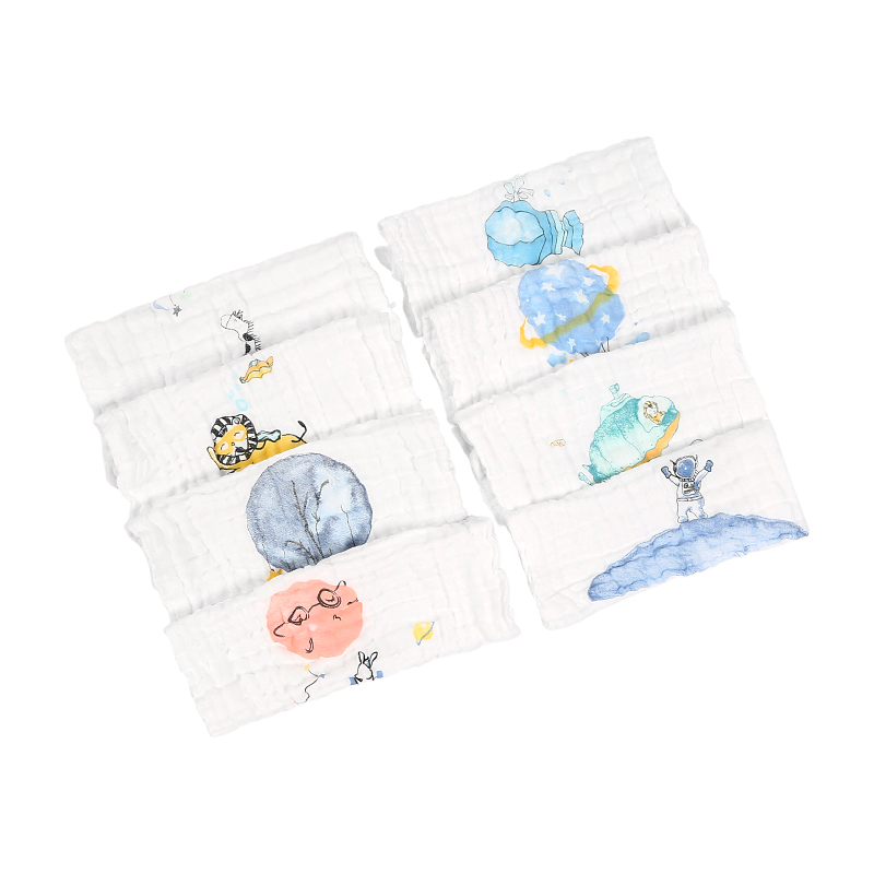 Baby Muslin Washcloths 8-Piece- Exploration