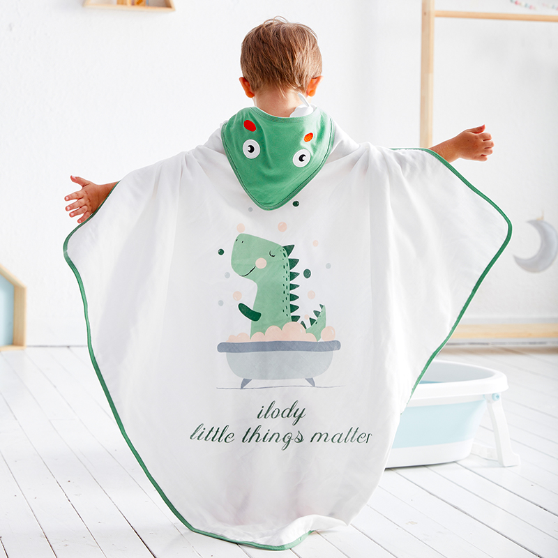 Hooded Towel- Bubble Dinosaur